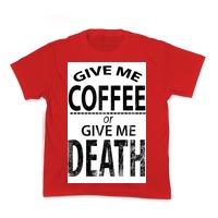 SHYUTEE Funny Halloween T-Shirt Give Me Coffee or Give Me Death Shirts Coffee Death Saying Shirts Women