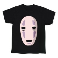 Studio Ghibli The No Face Fan Print Mashup adults T shirts Black 