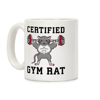 Custom Gym Mug for Women With Cartoon, Gym Rat Mug, Gym Gift for