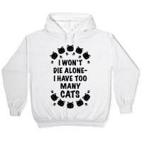 dying alone cat sweatshirt