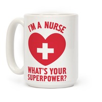 I'm A Nurse Superpower White/Steel Travel 14oz Mug ee512t 