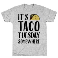 Threadrock Men's It's Tuesday Somewhere Long Sleeve T-shirt Taco Tuesday