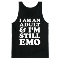 I Am An Adult & I'm Still Emo Black Mens/Unisex Tri-Blend T-Shirt - Size Medium