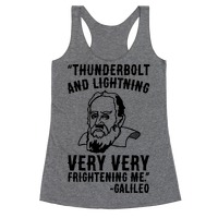 Thunderbolt and Lightning Very Very Frightening Me Galileo Parody Racerback  Tank Tops | LookHUMAN