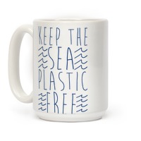 Enamel Mug Keep The Sea Plastic Free White