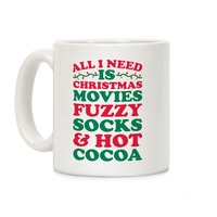 Red Speckled aluminum coffee Mug hot cocoa & fuzzy socks saying