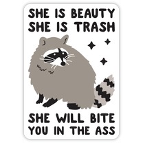 Trash Talker Raccoon Sticker for Sale by PeachesMommy